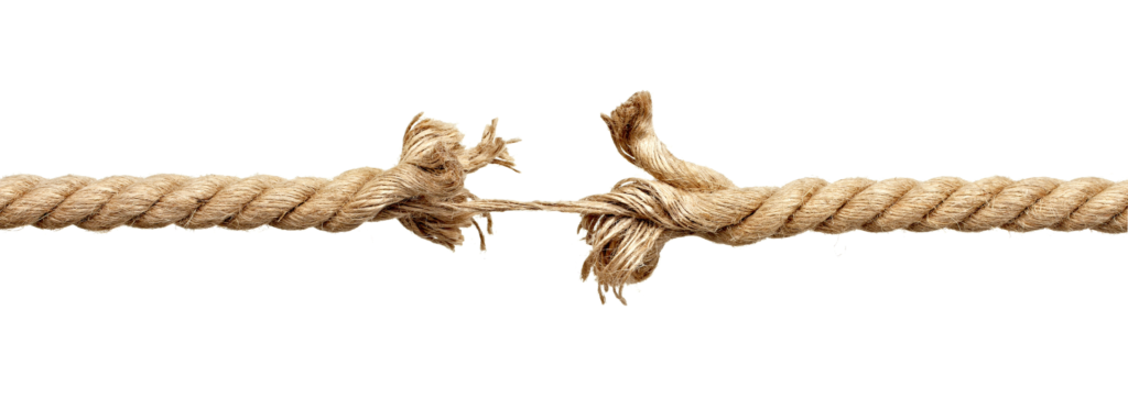 a decorative image of a rope snapping in representation of stress