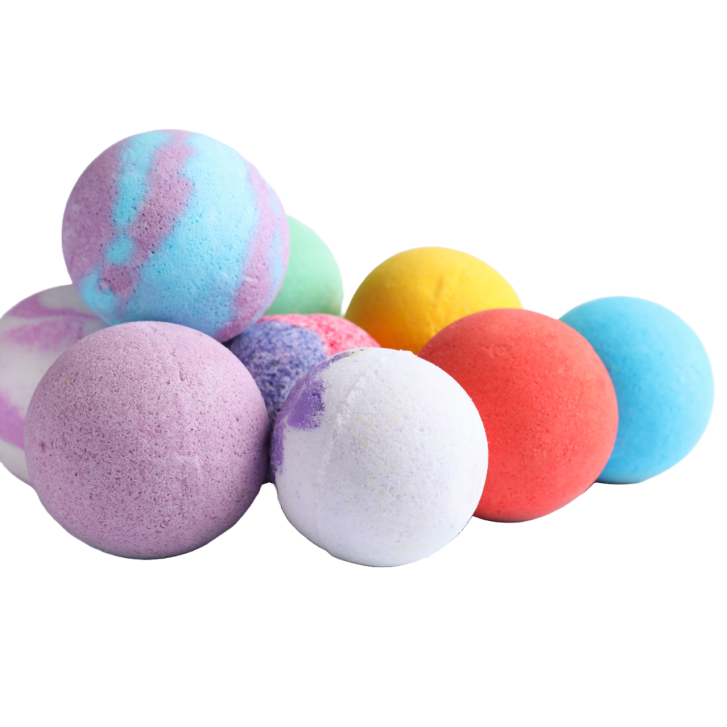 an image of stress relief bath bombs